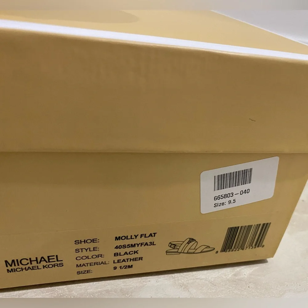 MICHAEL KORS Molly Flat Sandals BLACK Size:9.5 Aus - Picture 7 of 10